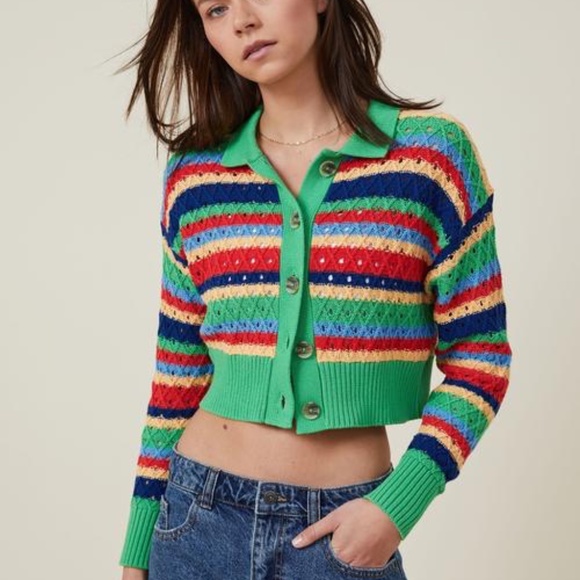 Cotton On Multicolor Striped Cardigan - Picture 1 of 7